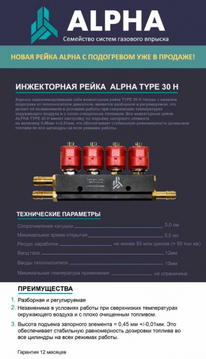 НОВЫЙ ТОВАР- рейка ALPHA type 30 H