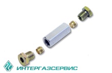 Переходник медной трубки (пропан) Atiker (ST.300) 6х6 мм с гайками