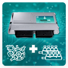 Комплект Alpha D 8 цил. ( эл.к-т Alpha D-8 / Palladio / IG1 2 Ом 2х4ц.)