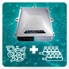 Комплект Alpha MS 8 цил. ( эл.к-т Alpha MS-8 / AT12HP 250 кВт / Alpha GM 2х4ц.)