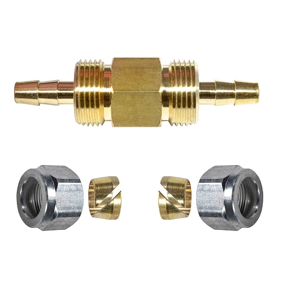 Фитинг-соединитель термопластиковой трубки (пропан) в сборе 6х6 мм