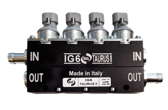 Рампа инжекторная (пропан, метан) Rail IG6 TAURUS LP, 4 цилиндра, 12V (2 Ом)