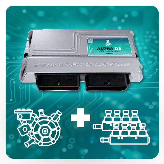 Комплект Alpha D 8 цил. ( эл.к-т Alpha D-8 / AT12 HP 250 кВт/ Alpha 30 2 Ом 2х4ц.)