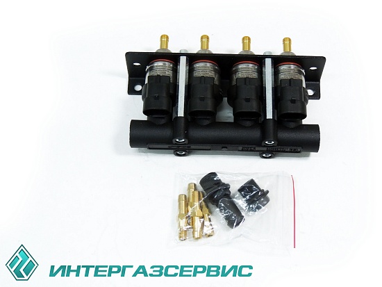 Рампа инжекторная (пропан, метан) Barracuda в сборе, 4 цилиндра