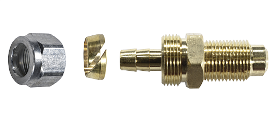 Фитинг-переходник термопластиковой трубки (пропан) в сборе прямой 8мм/M12