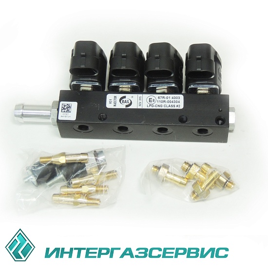 Рампа инжекторная (пропан, метан) Rail IG1, 4 цилиндра (3 Ом)