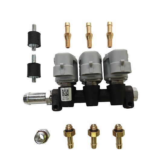 Рампа инжекторная (пропан, метан) Rail IG8 HD ALPHA, 3 цилиндра (2 Ом)