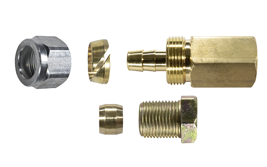 Фитинг-переходник-соединитель (термопластик - медь), (пропан) в сборе 8х8 мм